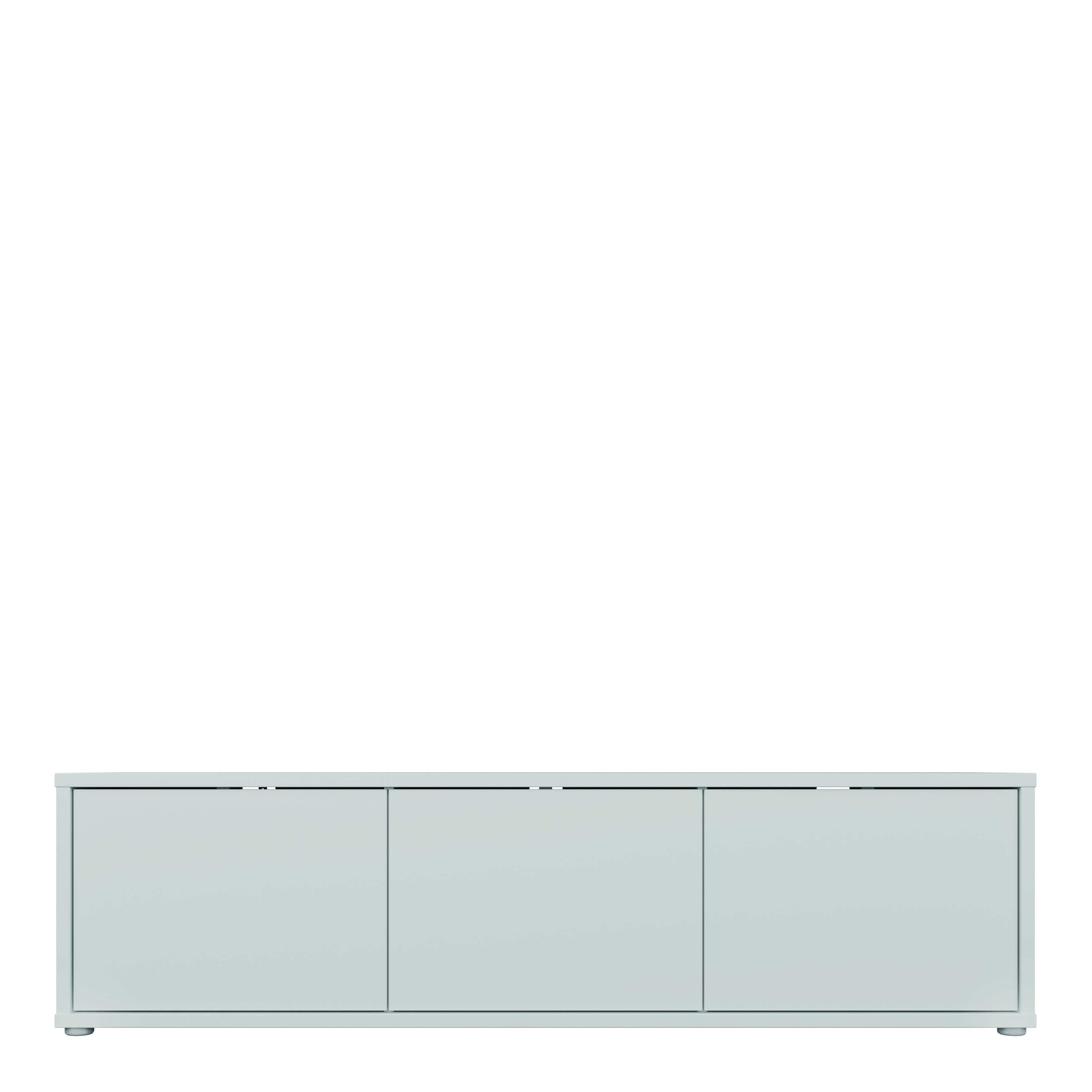 Alyson Wide TV Cabinet with 3 Doors Push-to-Open in Light Grey