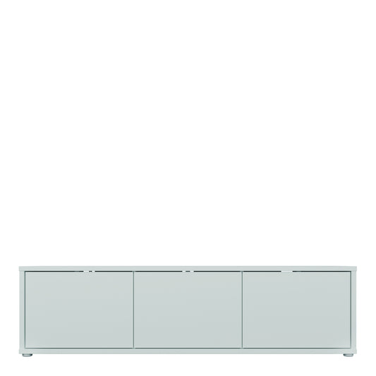 Alyson Wide TV Cabinet with 3 Doors Push-to-Open in Light Grey