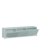 Alyson Wide TV Cabinet with 3 Doors Push-to-Open in Light Grey