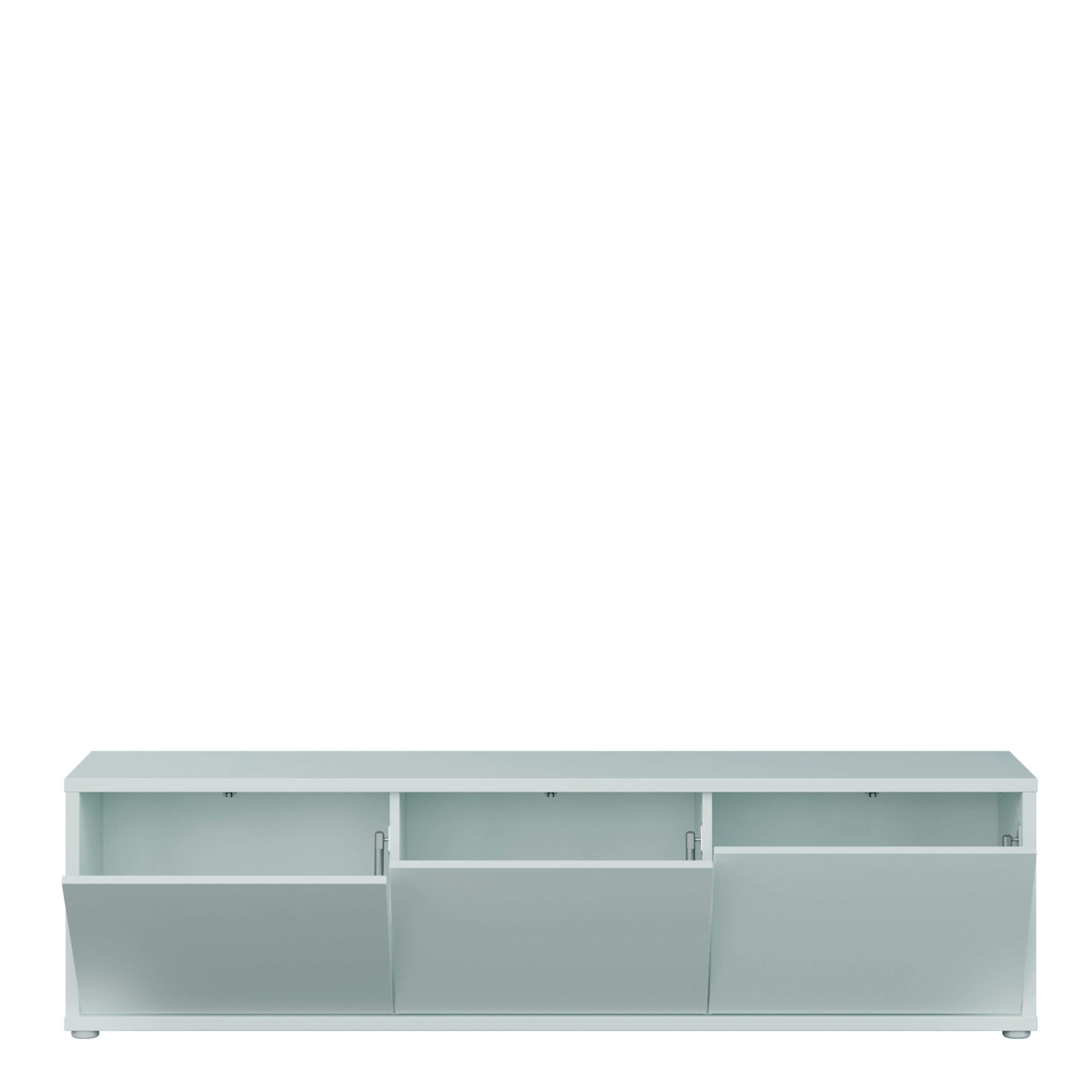 Alyson Wide TV Cabinet with 3 Doors Push-to-Open in Light Grey