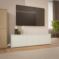 Alyson Wide TV Cabinet with 3 Doors Push-to-Open in Light Grey