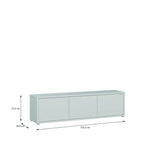 Alyson Wide TV Cabinet with 3 Doors Push-to-Open in Light Grey