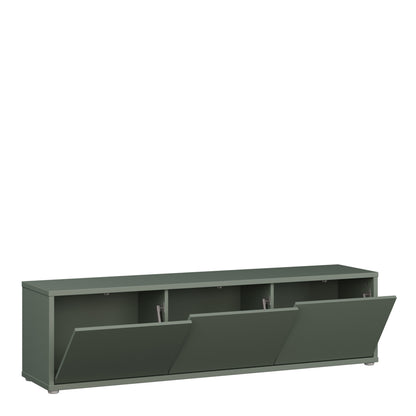 Alyson Wide TV Cabinet with 3 Doors Push-to-Open in Sage Green