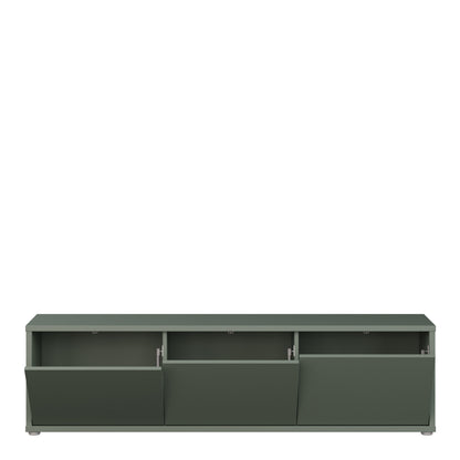 Alyson Wide TV Cabinet with 3 Doors Push-to-Open in Sage Green