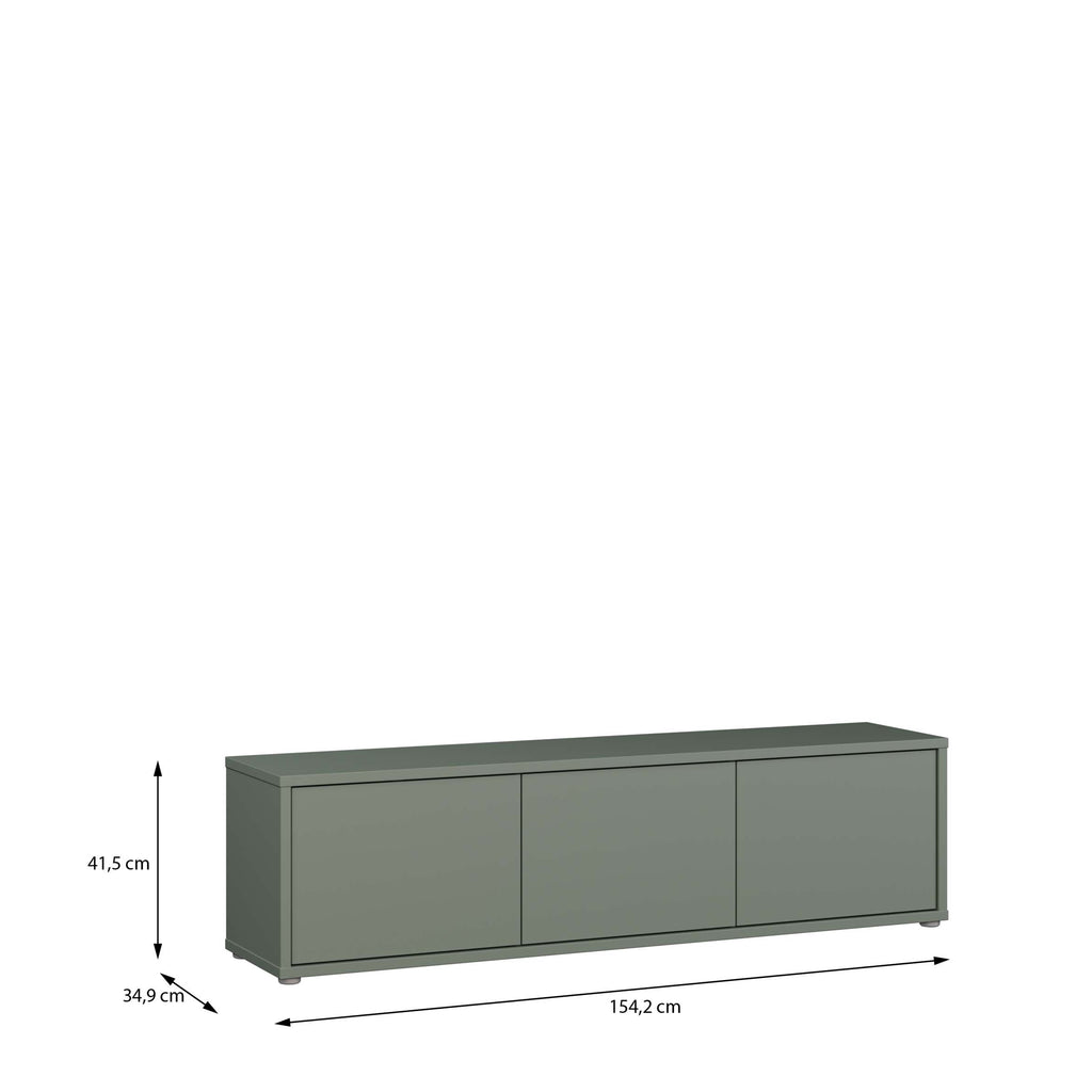 Alyson Wide TV Cabinet with 3 Doors Push-to-Open in Sage Green
