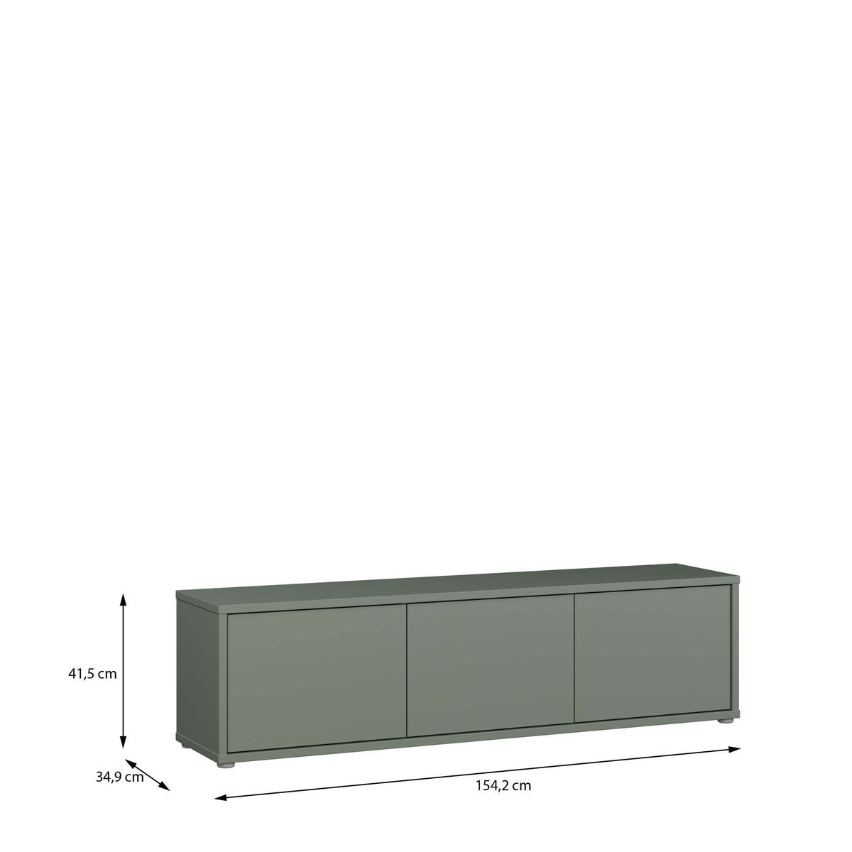 Alyson Wide TV Cabinet with 3 Doors Push-to-Open in Sage Green