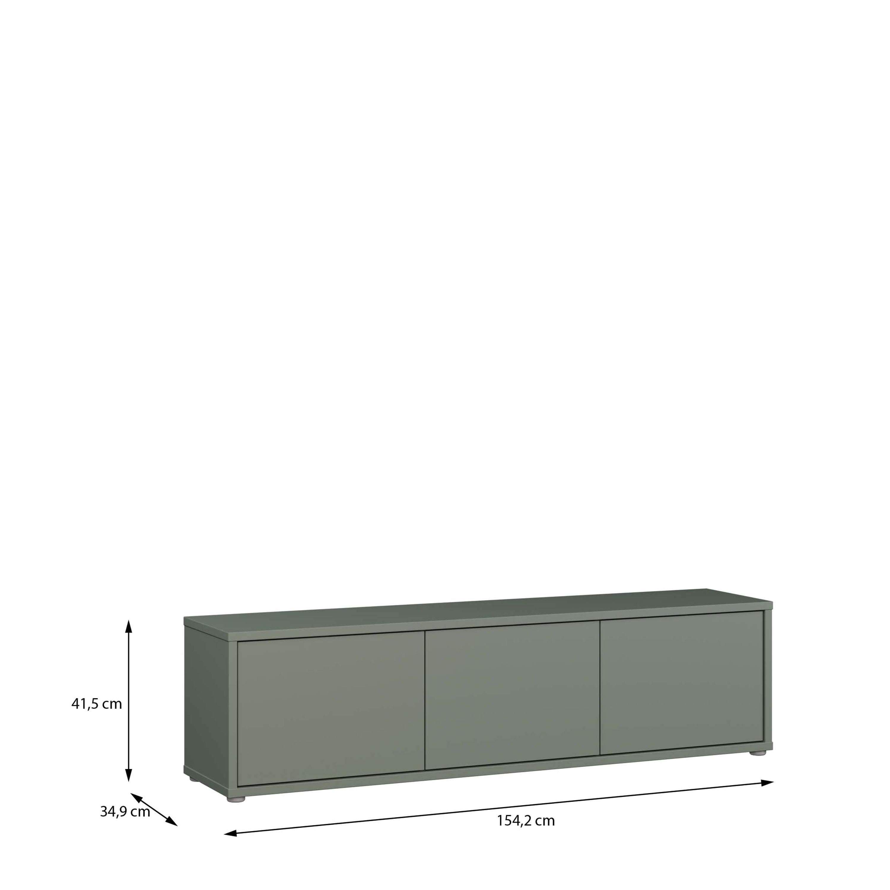Alyson Wide TV Cabinet with 3 Doors Push-to-Open in Sage Green