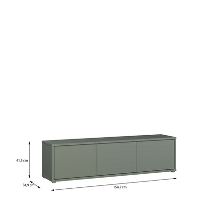 Alyson Wide TV Cabinet with 3 Doors Push-to-Open in Sage Green