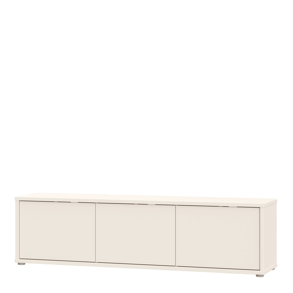 Alyson Wide TV Cabinet with 3 Doors Push-to-Open in Sand