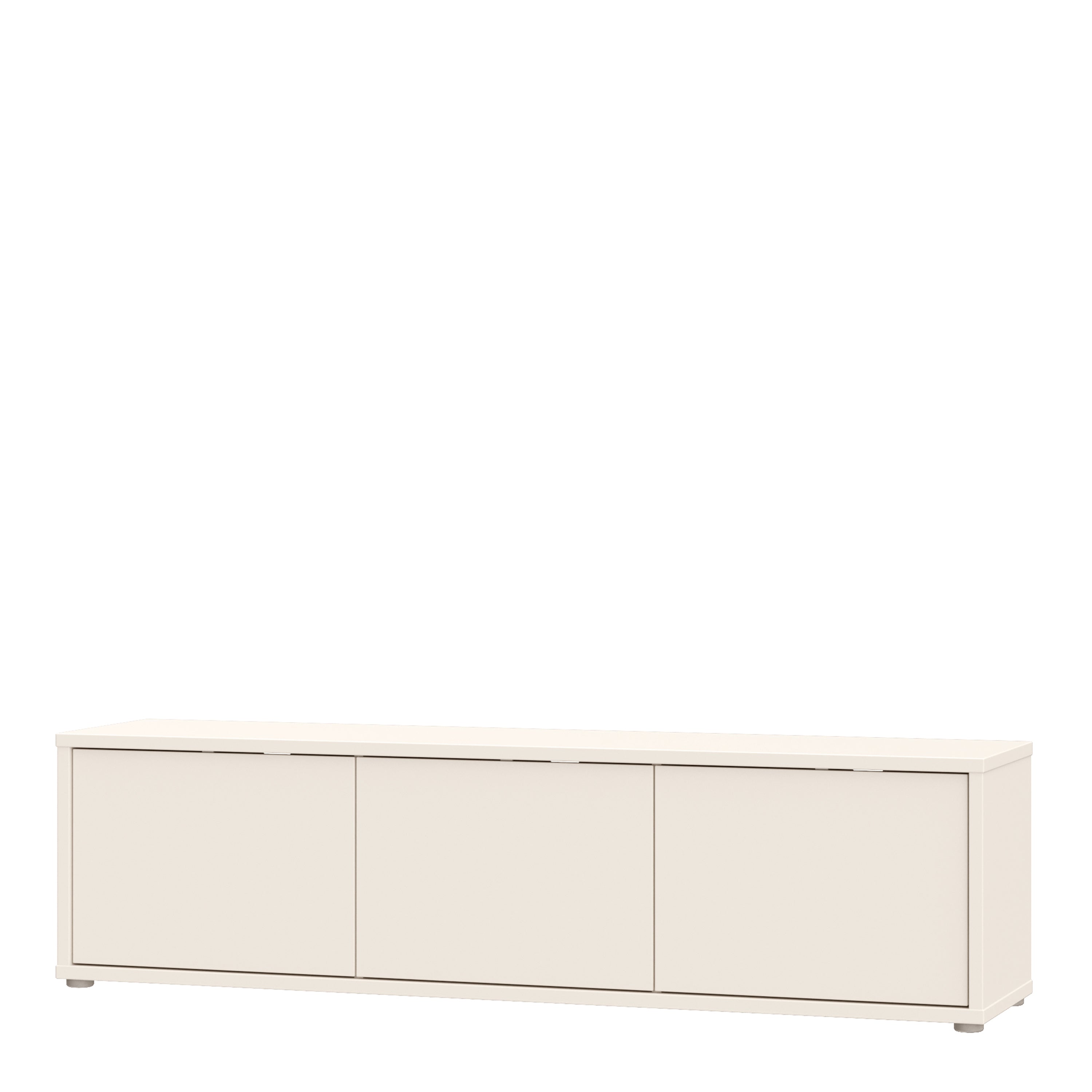 Alyson Wide TV Cabinet with 3 Doors Push-to-Open in Sand
