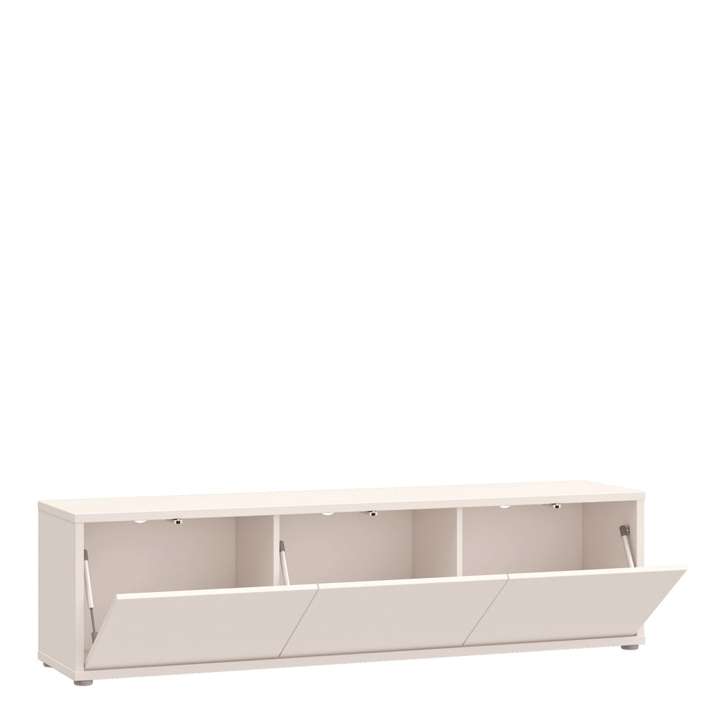 Alyson Wide TV Cabinet with 3 Doors Push-to-Open in Sand