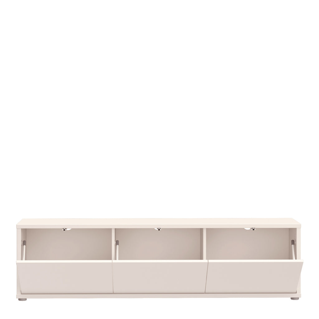 Alyson Wide TV Cabinet with 3 Doors Push-to-Open in Sand