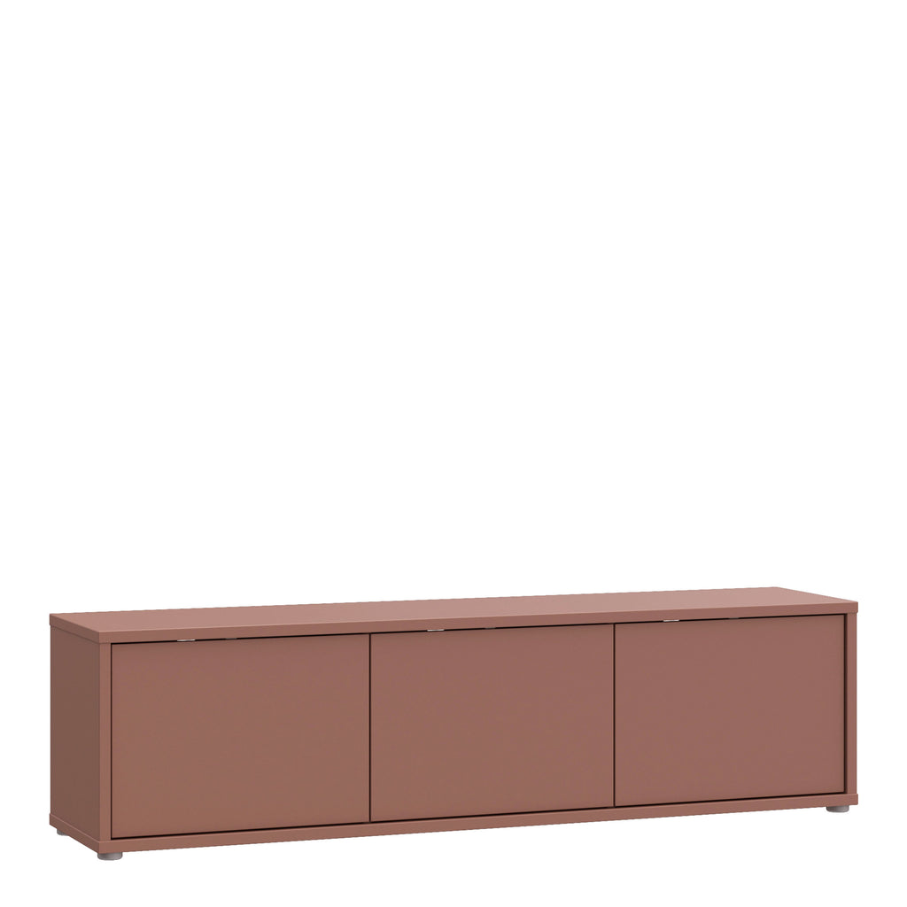 Alyson Wide TV Cabinet with 3 Doors Push-to-Open in Terracotta