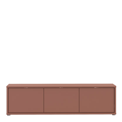 Alyson Wide TV Cabinet with 3 Doors Push-to-Open in Terracotta