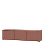 Alyson Wide TV Cabinet with 3 Doors Push-to-Open in Terracotta