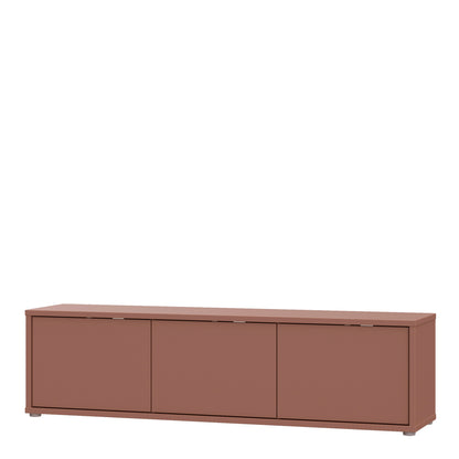 Alyson Wide TV Cabinet with 3 Doors Push-to-Open in Terracotta