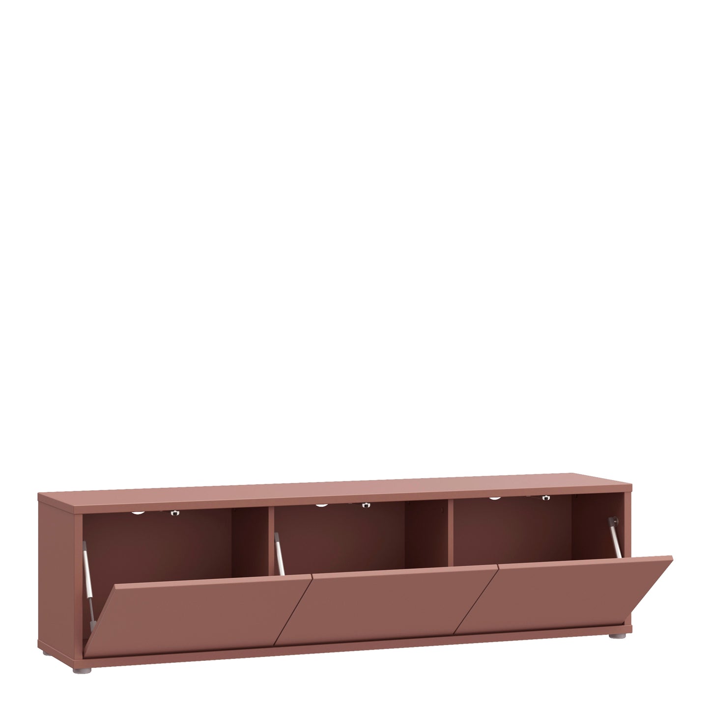 Alyson Wide TV Cabinet with 3 Doors Push-to-Open in Terracotta