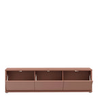 Alyson Wide TV Cabinet with 3 Doors Push-to-Open in Terracotta
