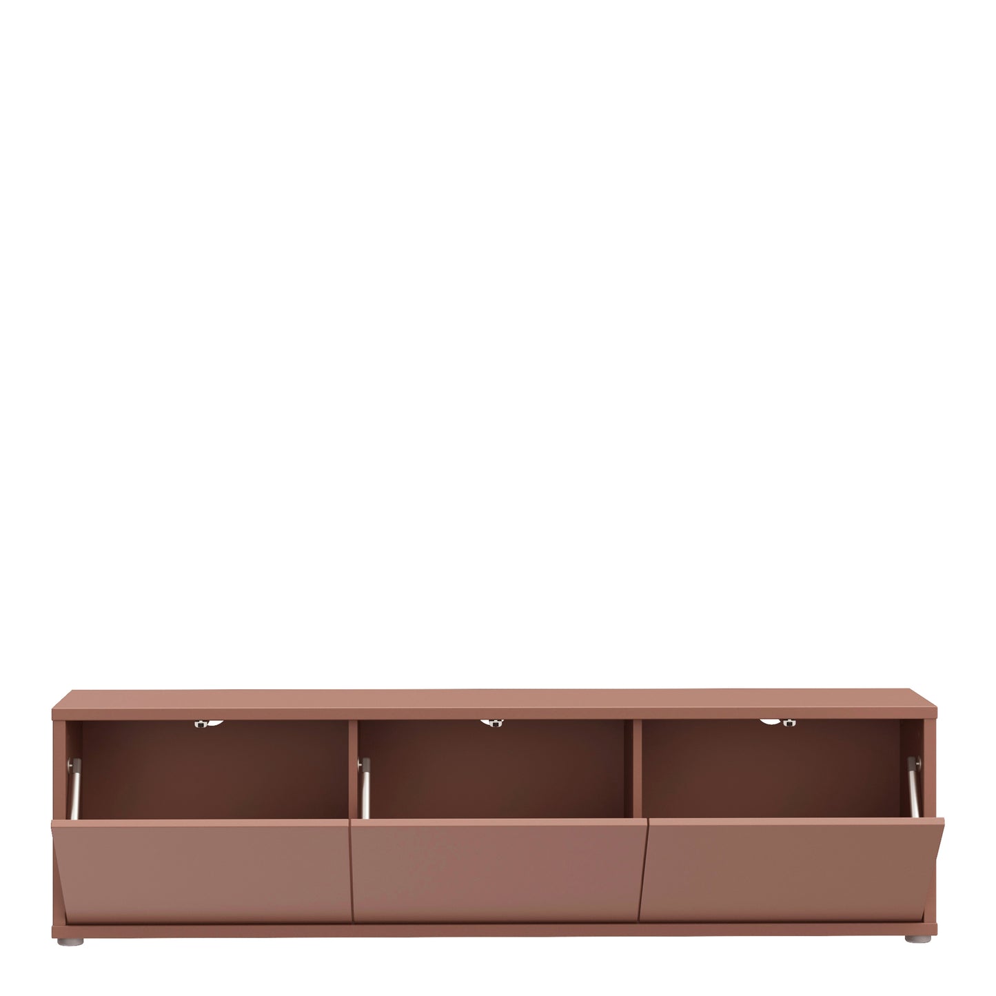 Alyson Wide TV Cabinet with 3 Doors Push-to-Open in Terracotta