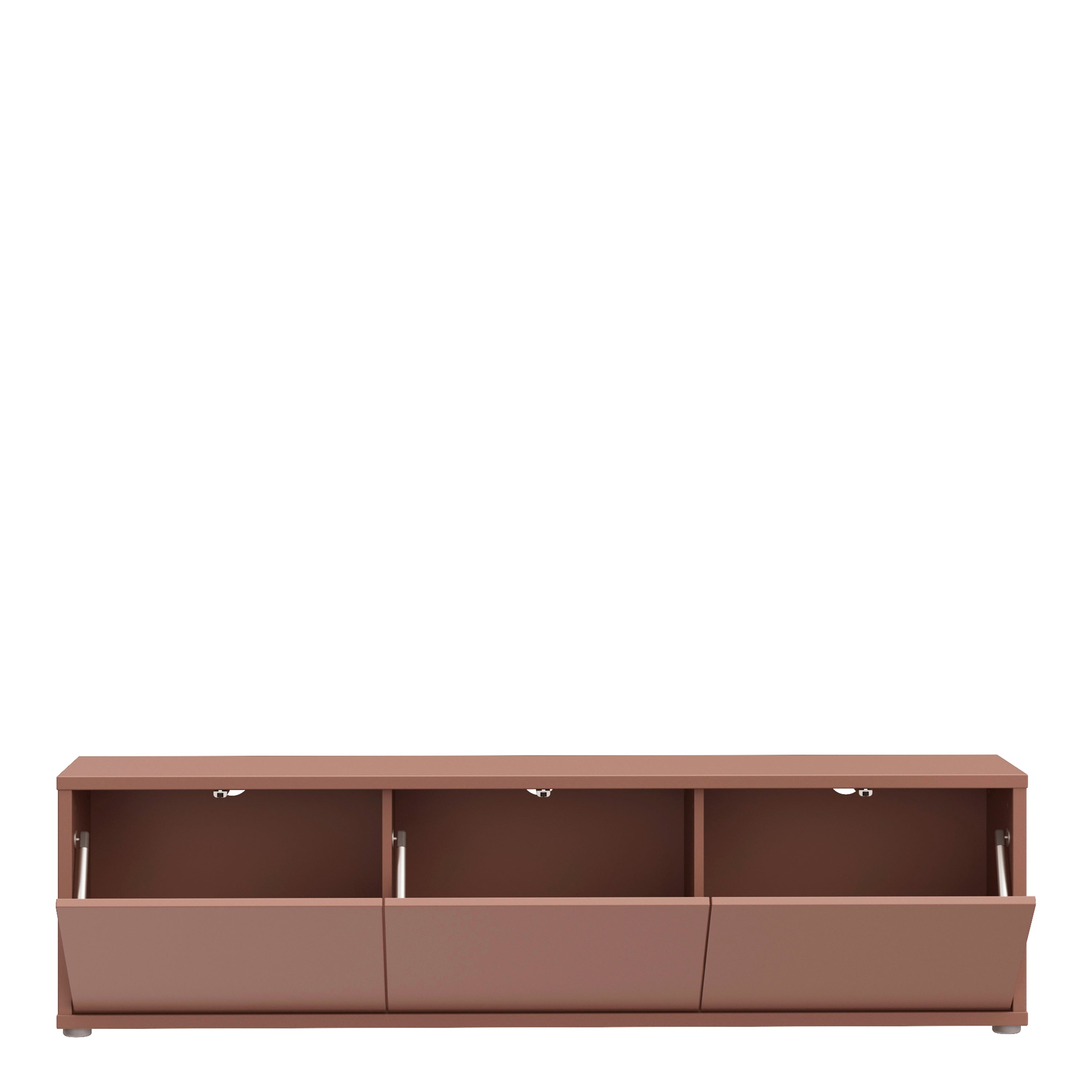 Alyson Wide TV Cabinet with 3 Doors Push-to-Open in Terracotta