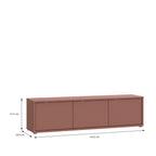 Alyson Wide TV Cabinet with 3 Doors Push-to-Open in Terracotta