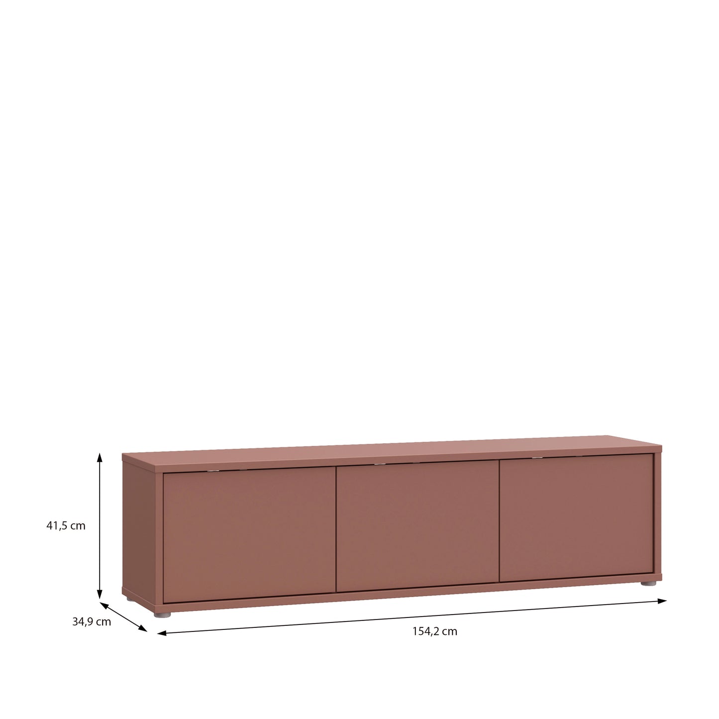 Alyson Wide TV Cabinet with 3 Doors Push-to-Open in Terracotta