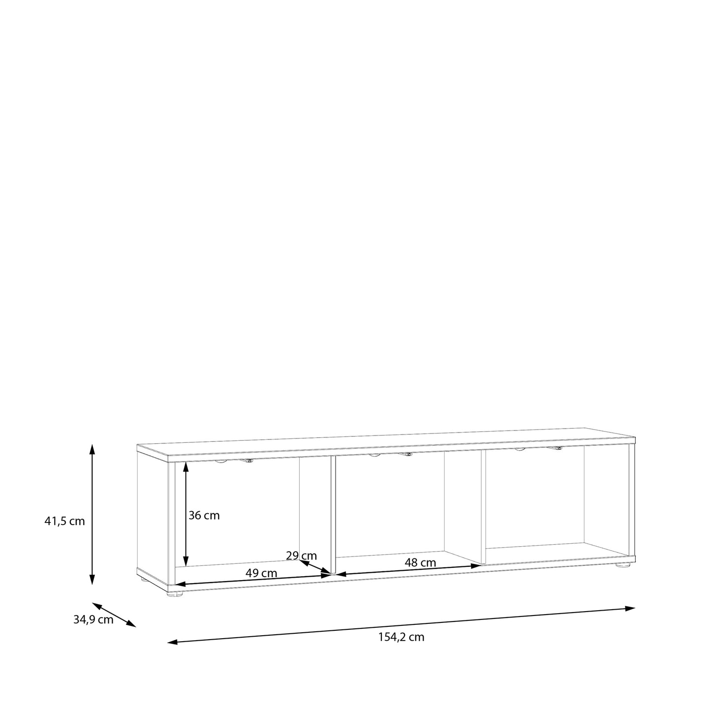 Alyson Wide TV Cabinet with 3 Doors Push-to-Open in Terracotta