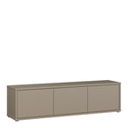 Alyson Wide TV Cabinet with 3 Doors Push-to-Open in Taupe