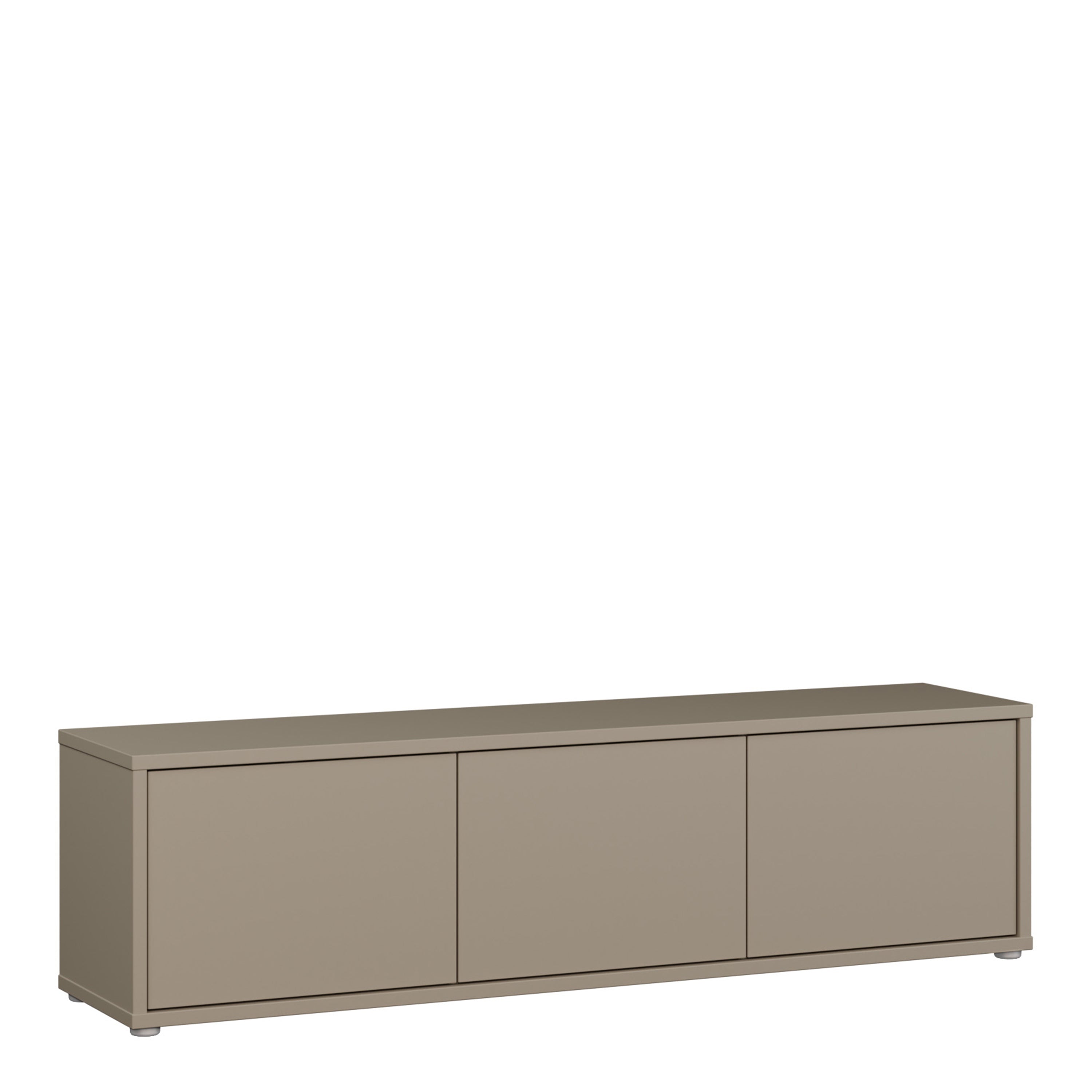 Alyson Wide TV Cabinet with 3 Doors Push-to-Open in Taupe