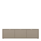 Alyson Wide TV Cabinet with 3 Doors Push-to-Open in Taupe