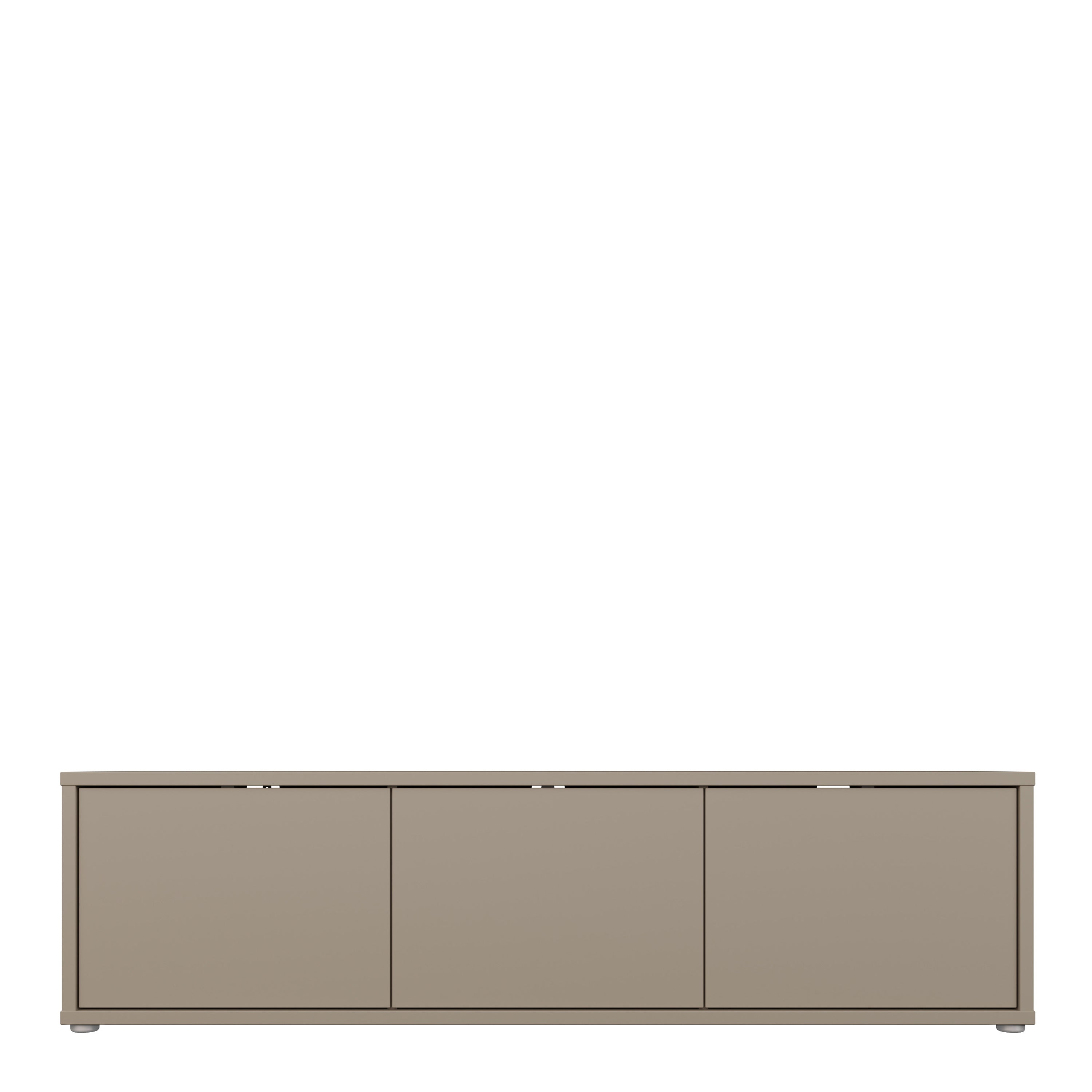 Alyson Wide TV Cabinet with 3 Doors Push-to-Open in Taupe