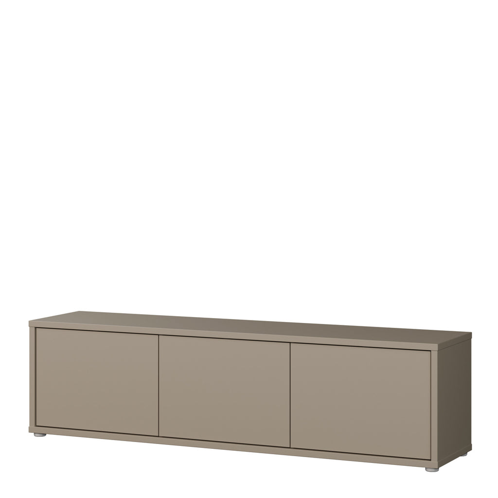 Alyson Wide TV Cabinet with 3 Doors Push-to-Open in Taupe