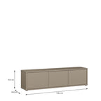 Alyson Wide TV Cabinet with 3 Doors Push-to-Open in Taupe