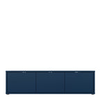 Alyson Wide TV Cabinet with 3 Doors Push-to-Open in Night Blue