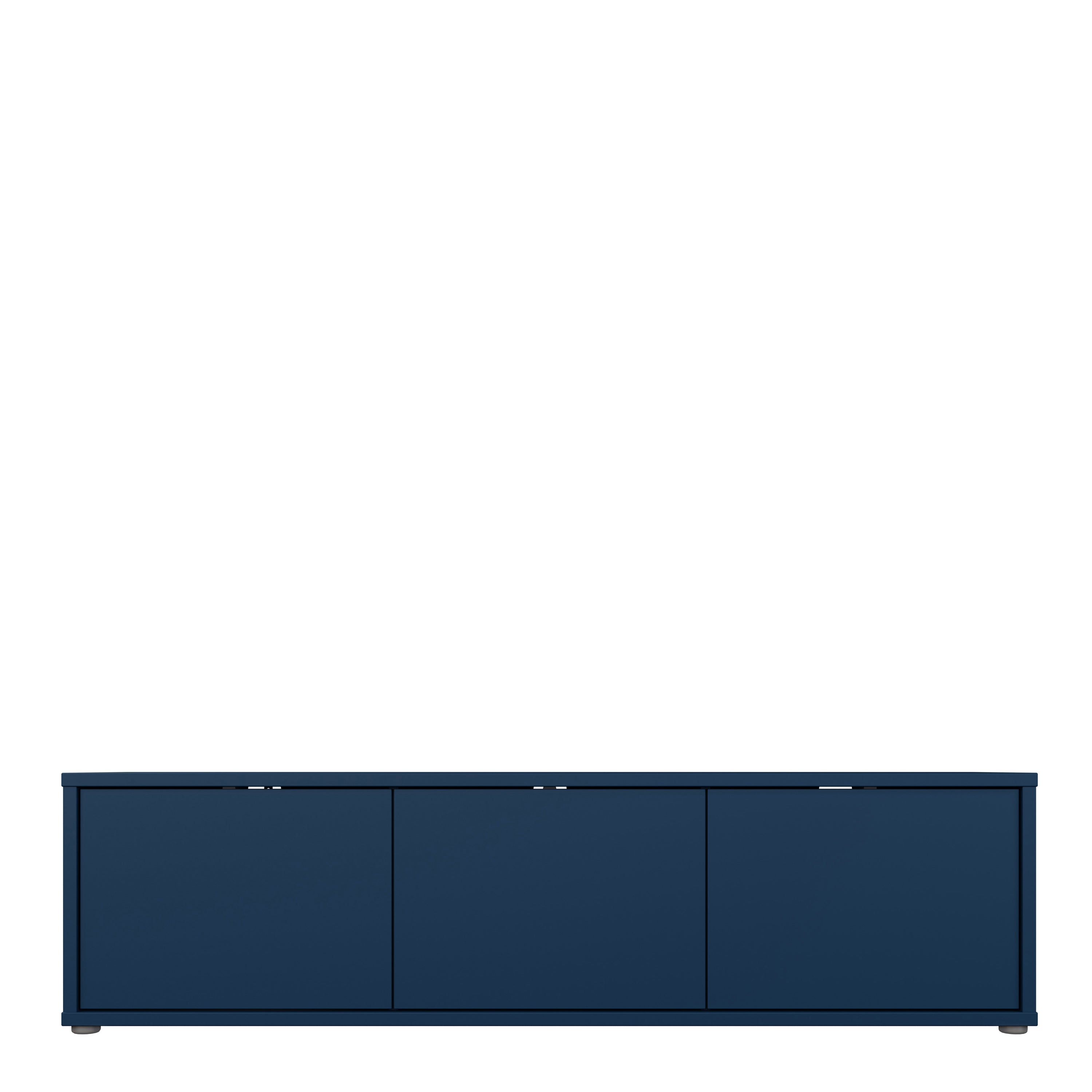Alyson Wide TV Cabinet with 3 Doors Push-to-Open in Night Blue