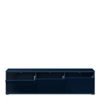 Alyson Wide TV Cabinet with 3 Doors Push-to-Open in Night Blue