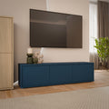 Alyson Wide TV Cabinet with 3 Doors Push-to-Open in Night Blue