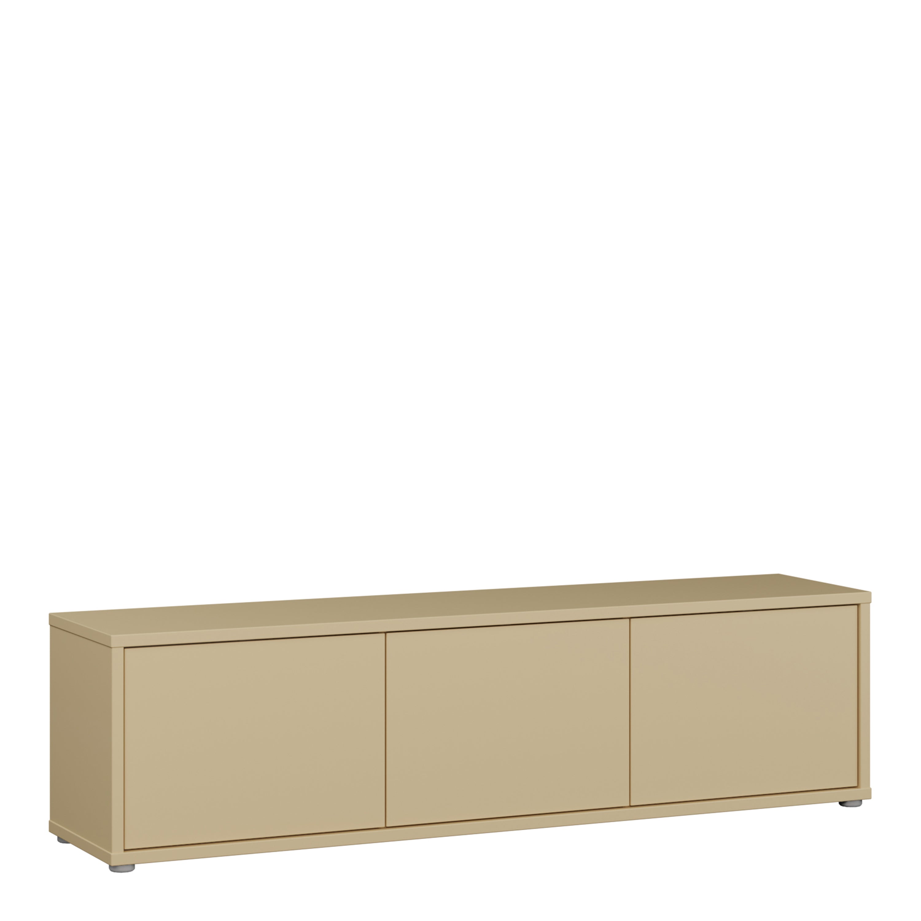 Alyson Wide TV Cabinet with 3 Doors Push-to-Open in Butter Yellow