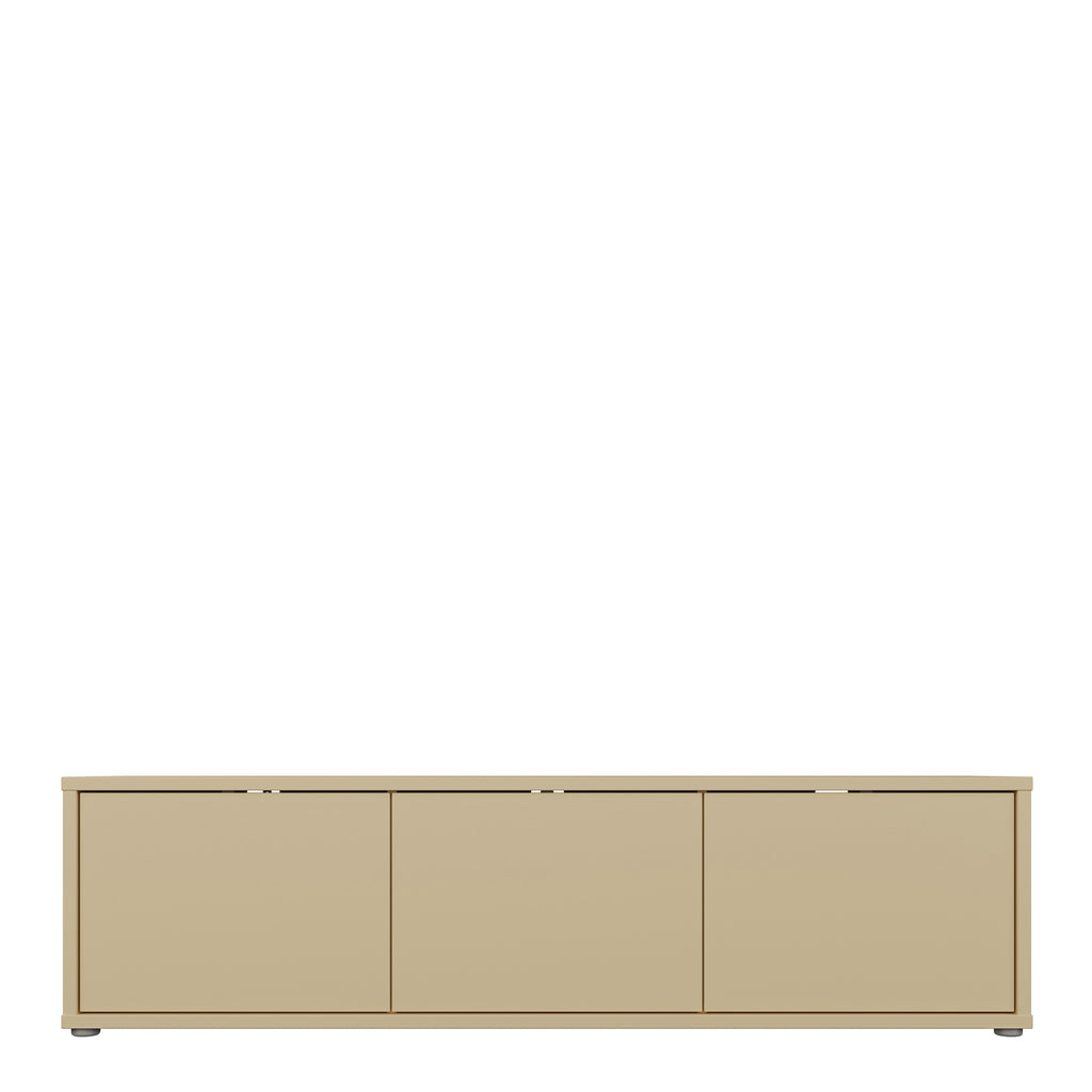 Alyson Wide TV Cabinet with 3 Doors Push-to-Open in Butter Yellow