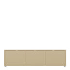 Alyson Wide TV Cabinet with 3 Doors Push-to-Open in Butter Yellow