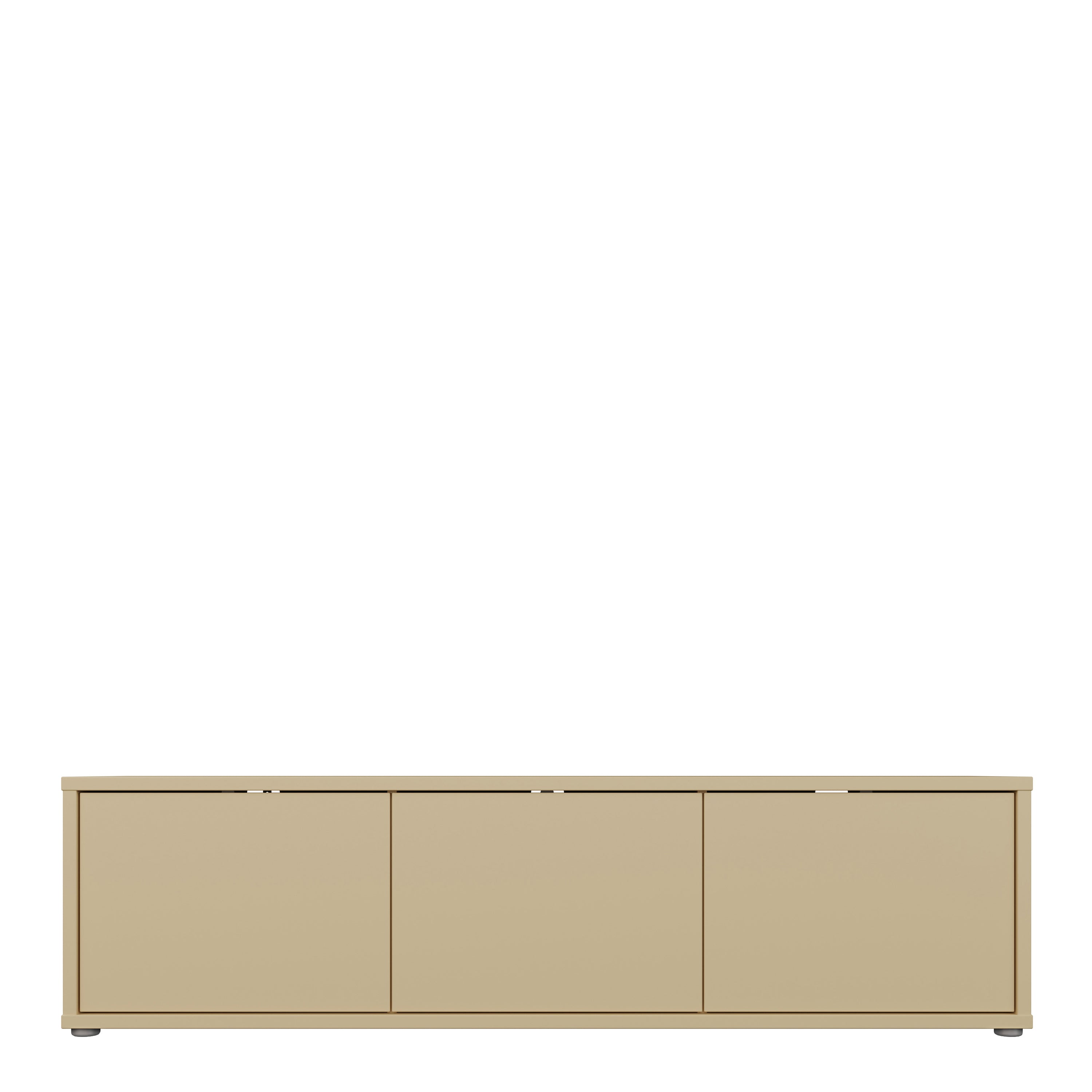 Alyson Wide TV Cabinet with 3 Doors Push-to-Open in Butter Yellow