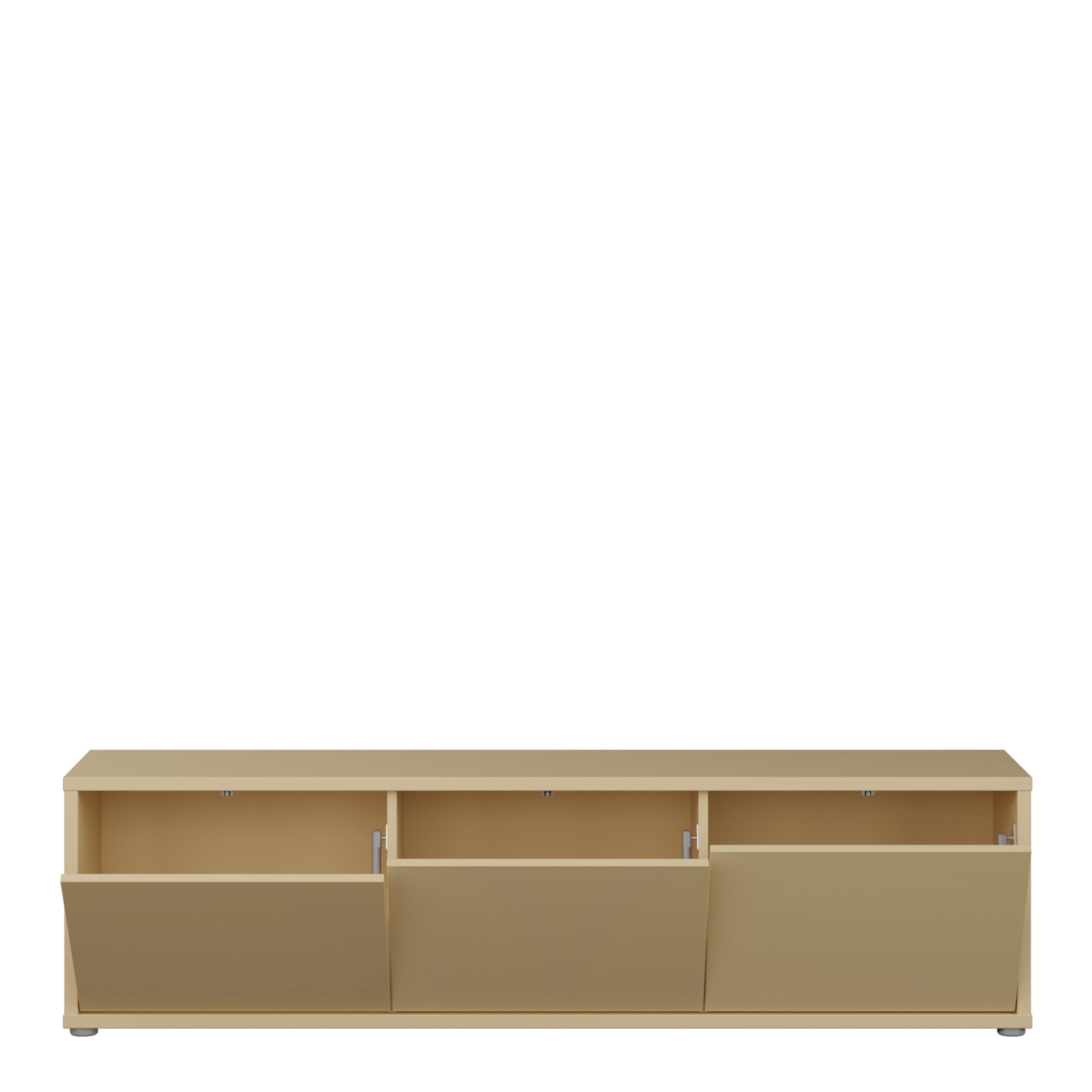 Alyson Wide TV Cabinet with 3 Doors Push-to-Open in Butter Yellow