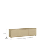 Alyson Wide TV Cabinet with 3 Doors Push-to-Open in Butter Yellow