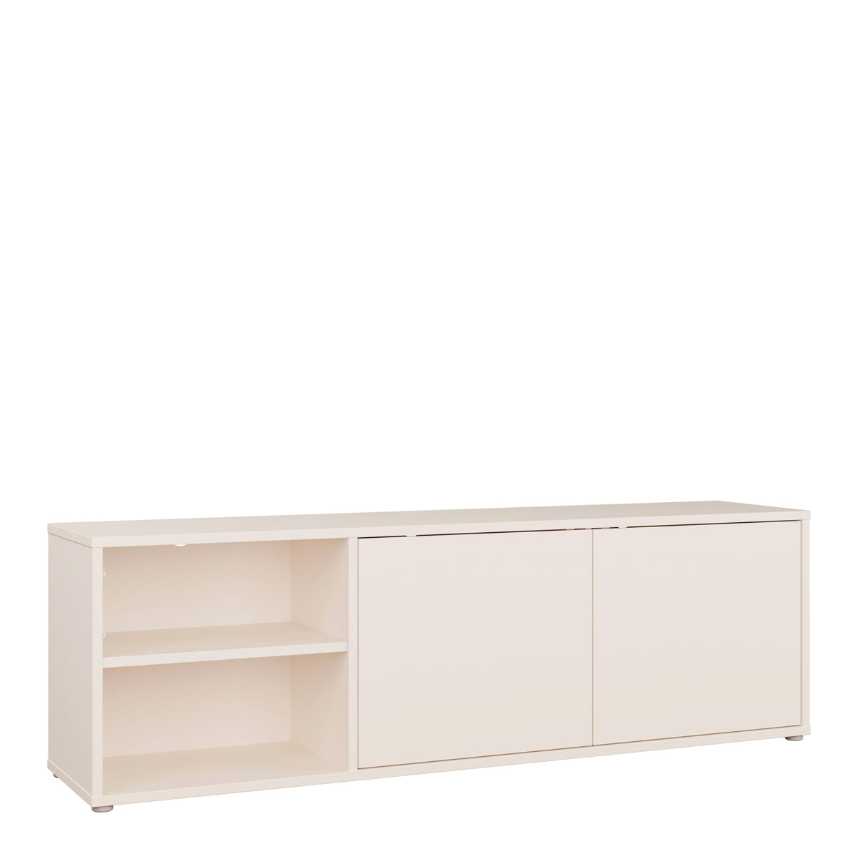 Alyson Wide TV Cabinet with 2 Doors Push-to-Open & 1 Open Shelf in Sand