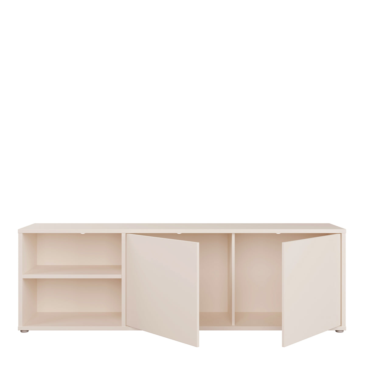 Alyson Wide TV Cabinet with 2 Doors Push-to-Open & 1 Open Shelf in Sand
