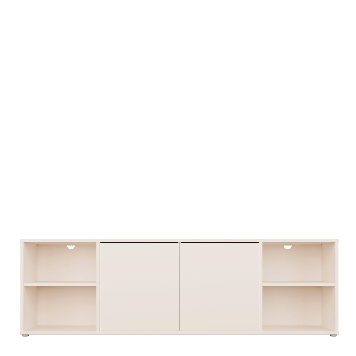 Alyson Wide TV Cabinet with 2 Doors Push-to-Open & 2 Open Shelves in Sand