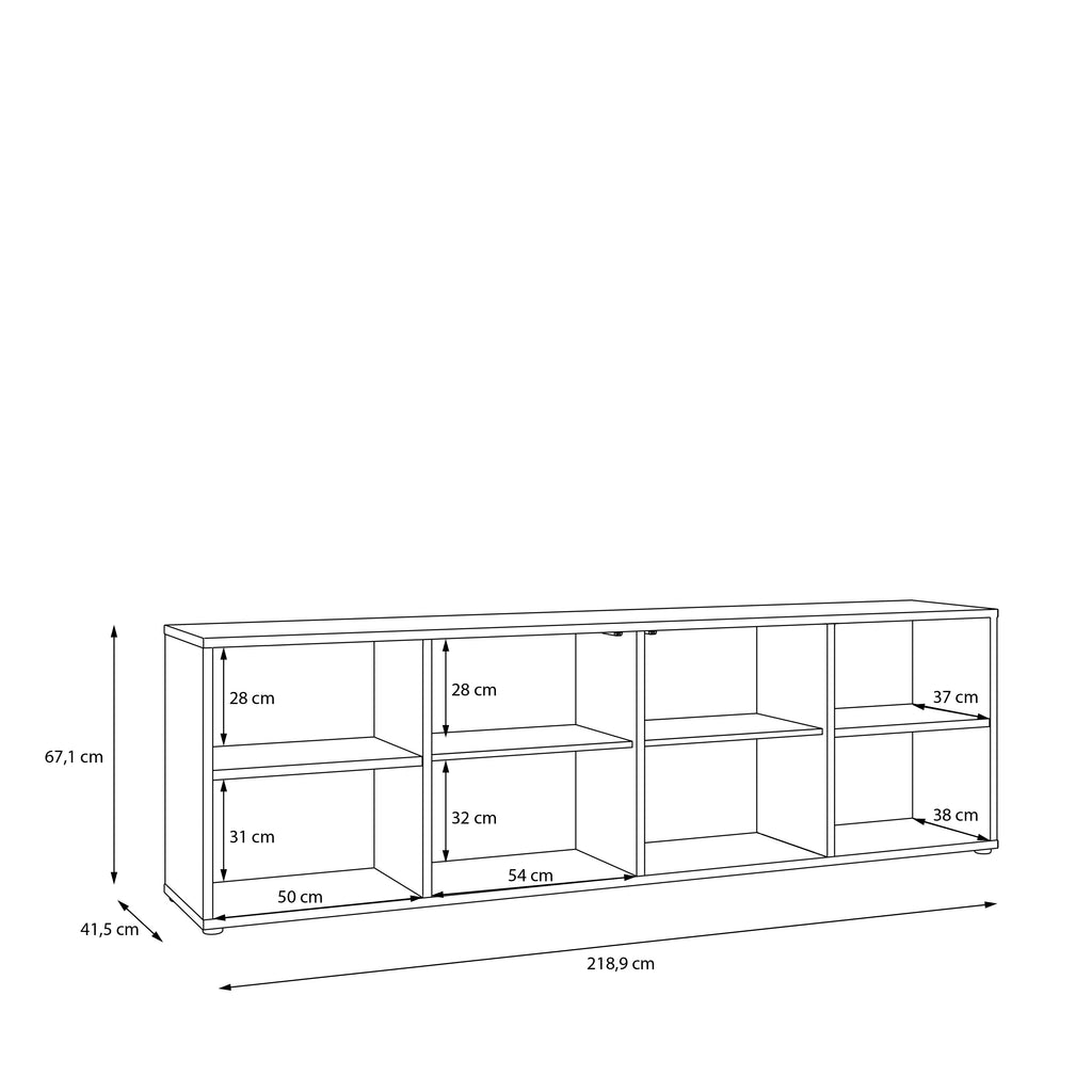 Alyson Wide TV Cabinet with 2 Doors Push-to-Open & 2 Open Shelves in Sand