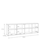 Alyson Wide TV Cabinet with 2 Doors Push-to-Open & 2 Open Shelves in Sand