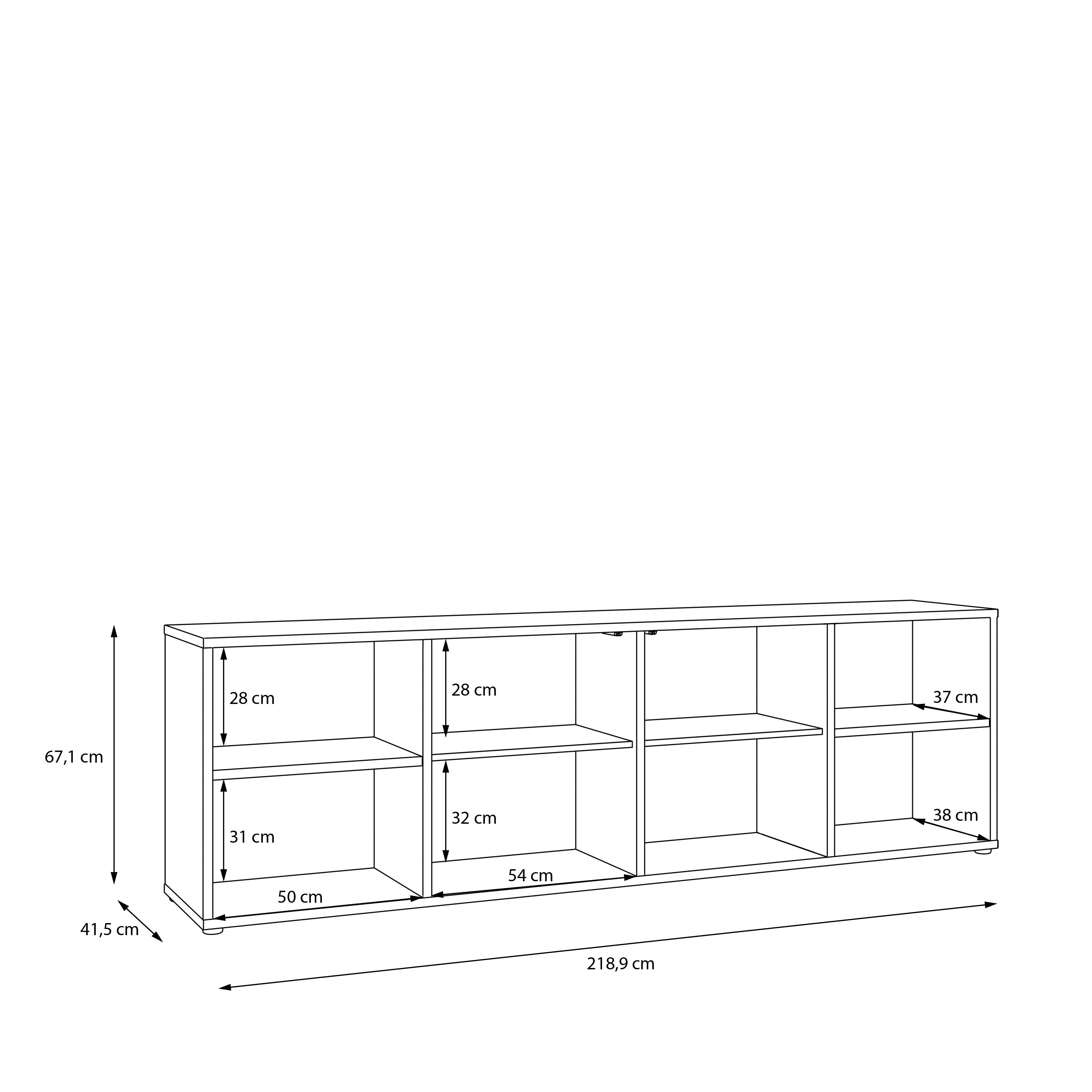 Alyson Wide TV Cabinet with 2 Doors Push-to-Open & 2 Open Shelves in Sand