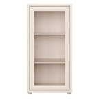 Alyson Low Glass Fronted Cabinet with Push-to-Open Door in Sand